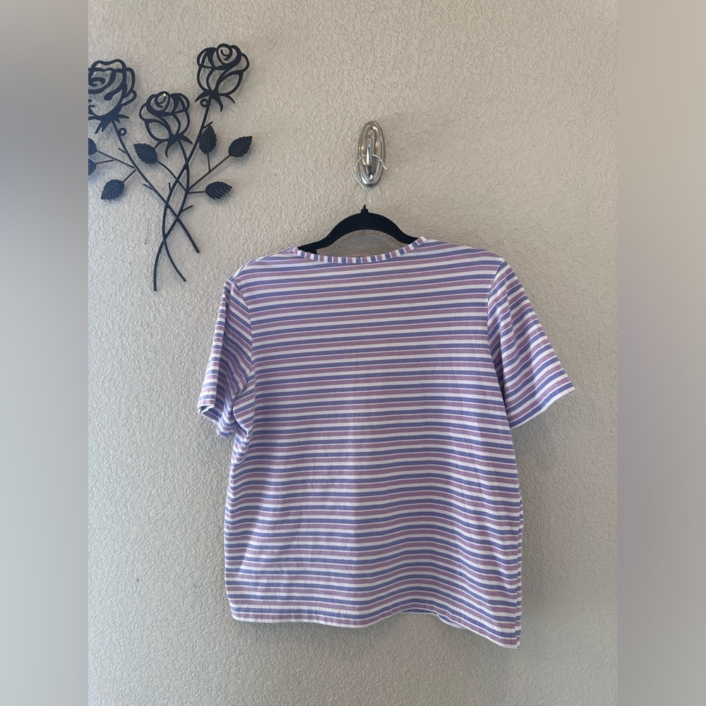 Blair Pink Purple White Classic Tee Short Sleeve Size Small - Picture 4 of 4